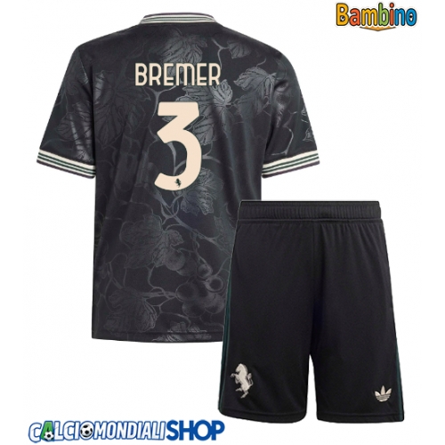 Maglie da calcio Juventus Gleison Bremer #3 Terza Maglia Bambino 2025-26 Manica Corta + Pantaloni corti)